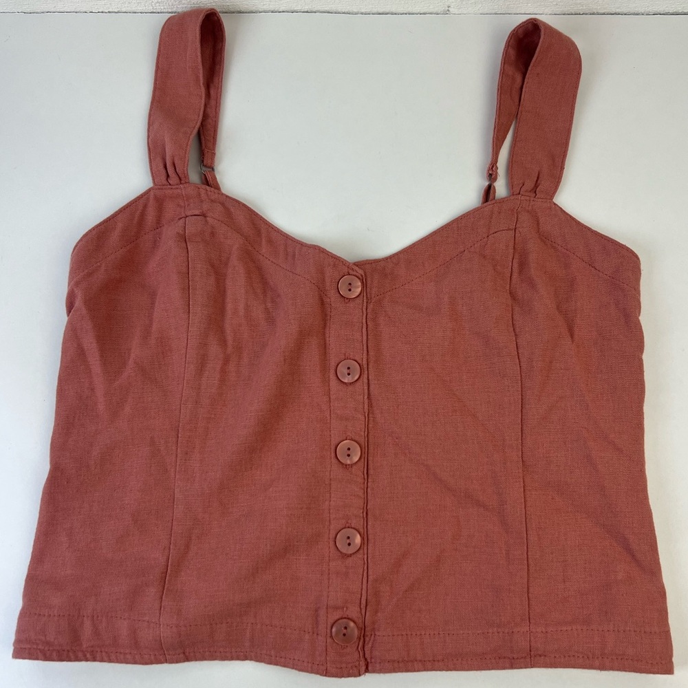 Abercrombie & Fitch Rusty Rose Button-Front Tank